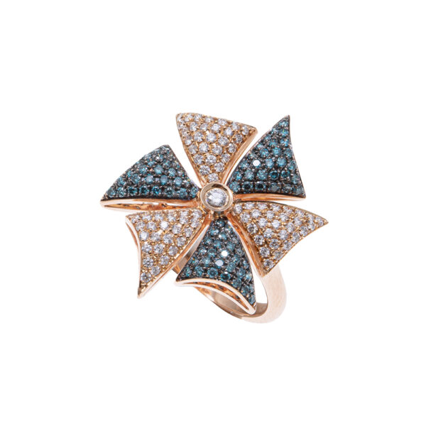 Blue Dome Pendant – Rose Gold – Poniros e-shop